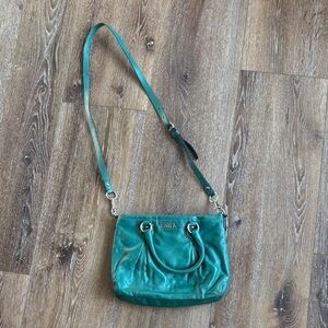 Coach Teal Leather Shoulder Bag